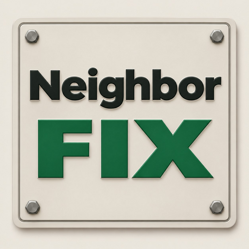 Neighbor Fix logo plaque